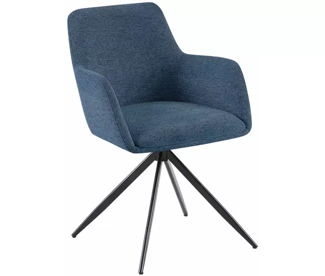 Silla de comedor Olema en tela Azul 62X56X81 cm | Tela Transpirable y Lavable