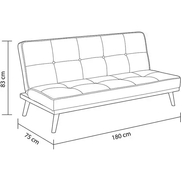 Sofá-cama Surfer 2 plazas mostaza 83x180x75 cm