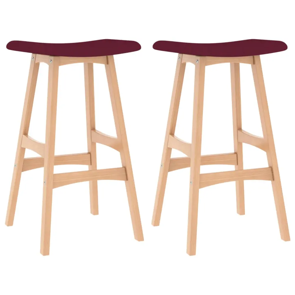 Funda para Silla vidaXL taburetes de cocina 2 unidades tela color vino tinto