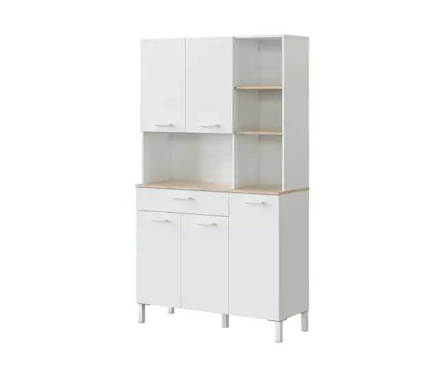 Armario multiusos Dgalass, Mueble auxiliar de cocina, Aparador de 5 puertas y 1 cajón con baldas, Armario abierto, 108x40...