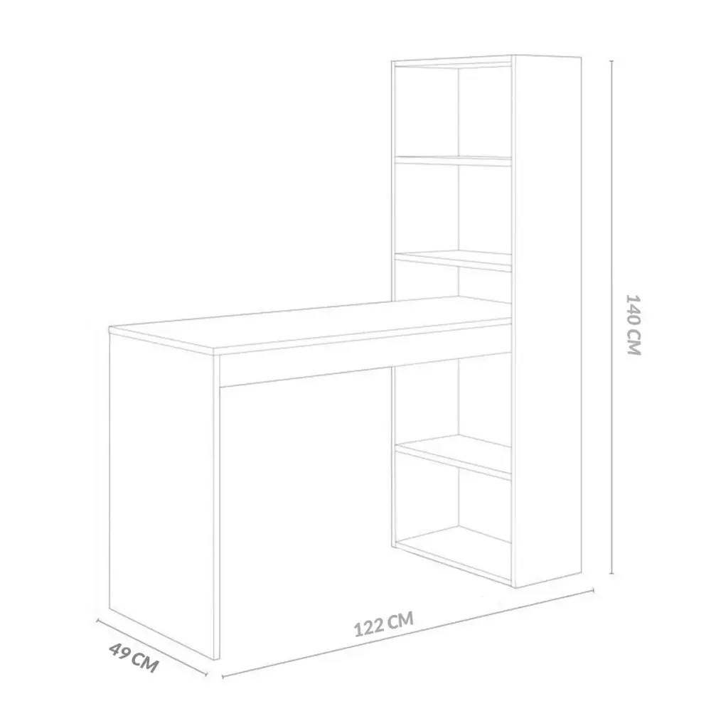 Escritorio Villena 1 estanterí 140x122x49 cm