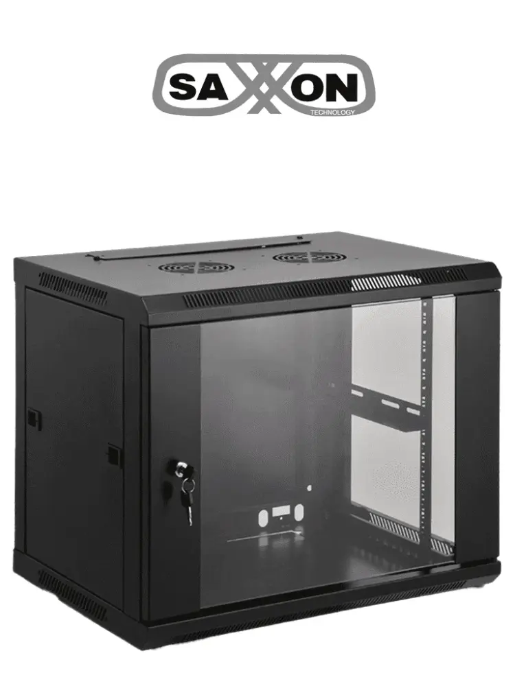SAXXON SA640601 - Gabinete de pared de 6 UR, fijo, con capacidad de carga de 60 Kg. Dimensiones 60x45x37cm, de acero.