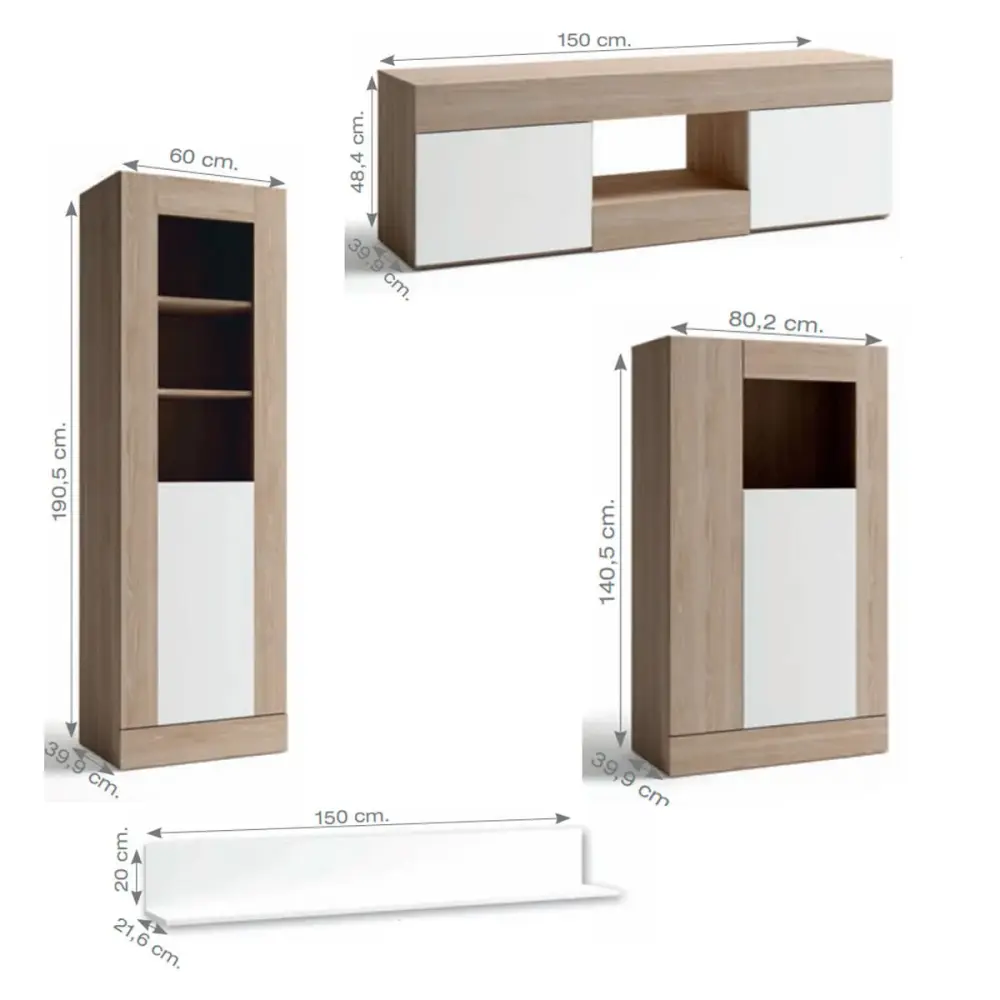 Composición Salón Argos KAR- 002 sable / blanco en Tela Chenilla