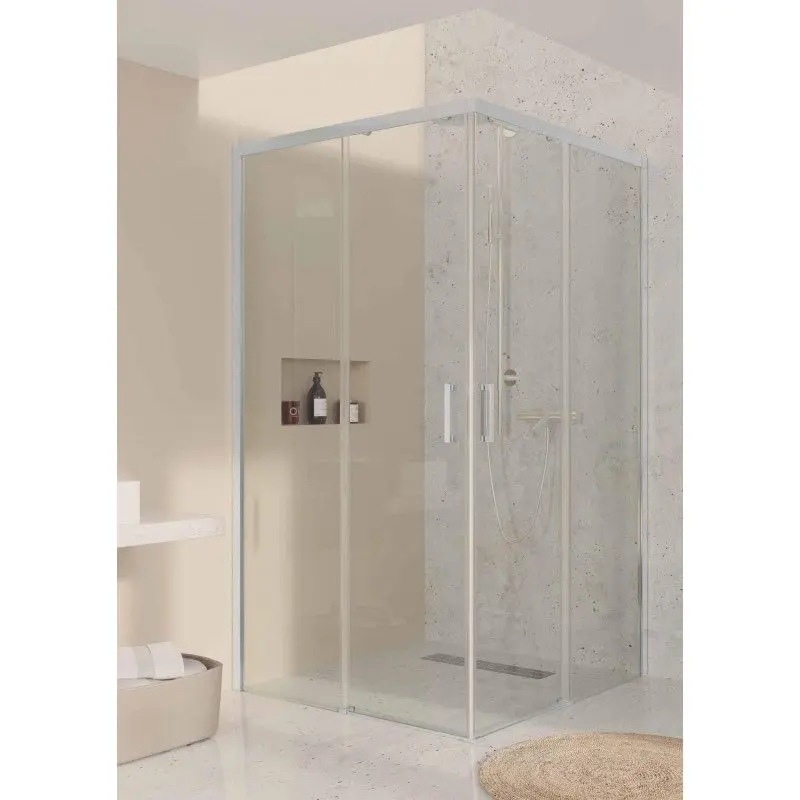 Mampara rectangular, 100x110x195 cm, vidrio de seguridad 6mm. Antical