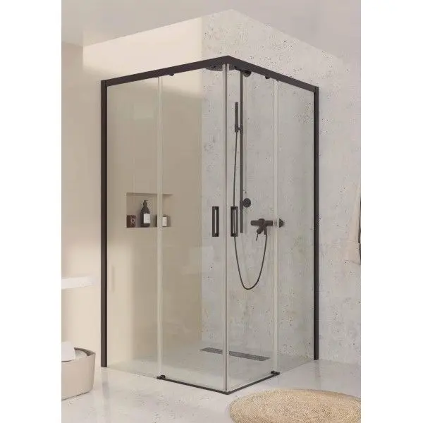 Mampara rectangular, 75x140x195 cm, vidrio de seguridad 6mm. Antical