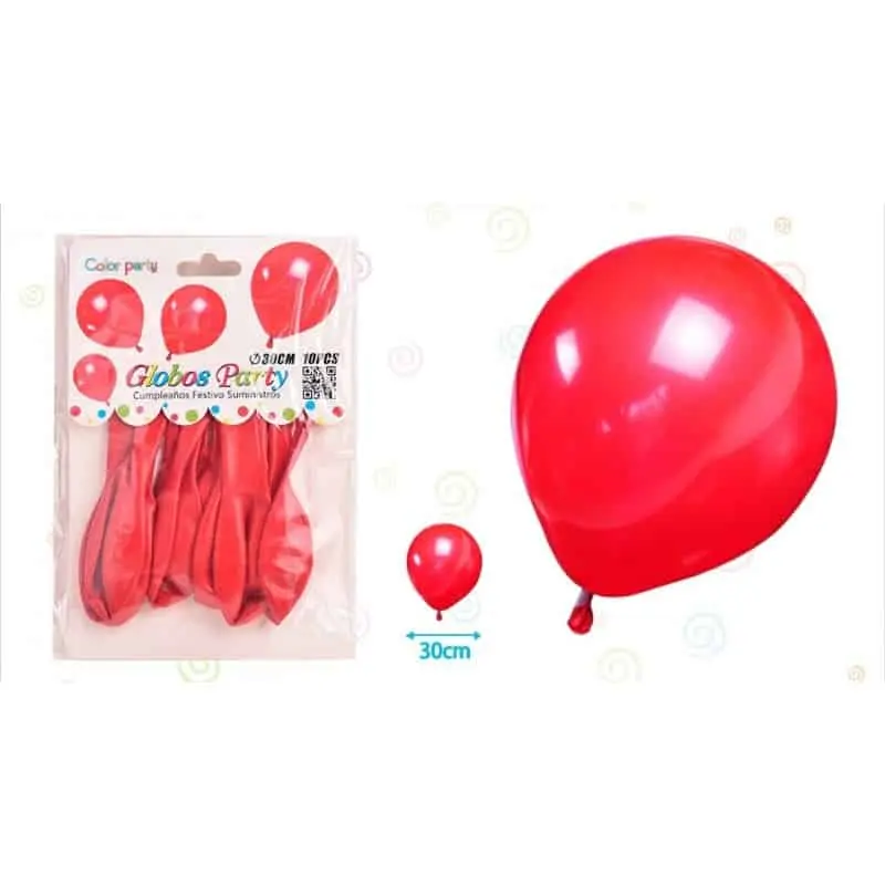 Globos 30 cm rojo con Luces LED