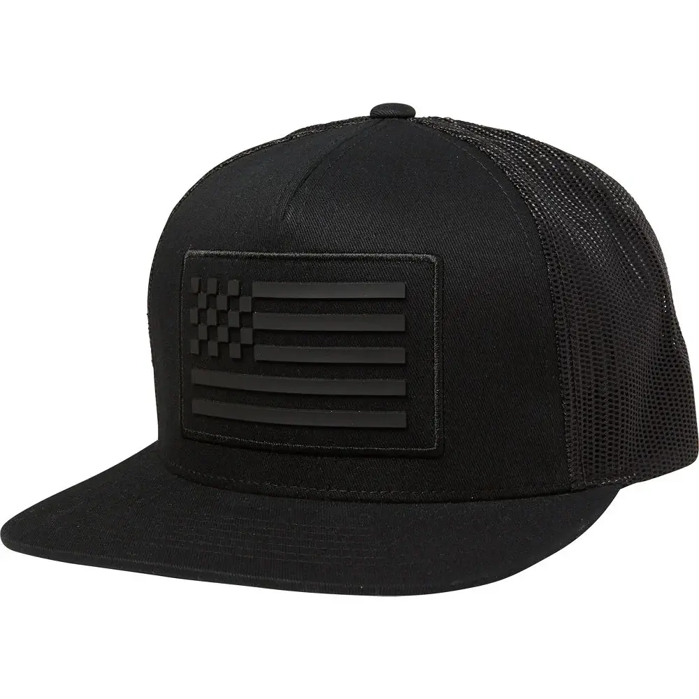 Gorro Lifestyle Snapback Patriot Negro Fox Racing en Plateado