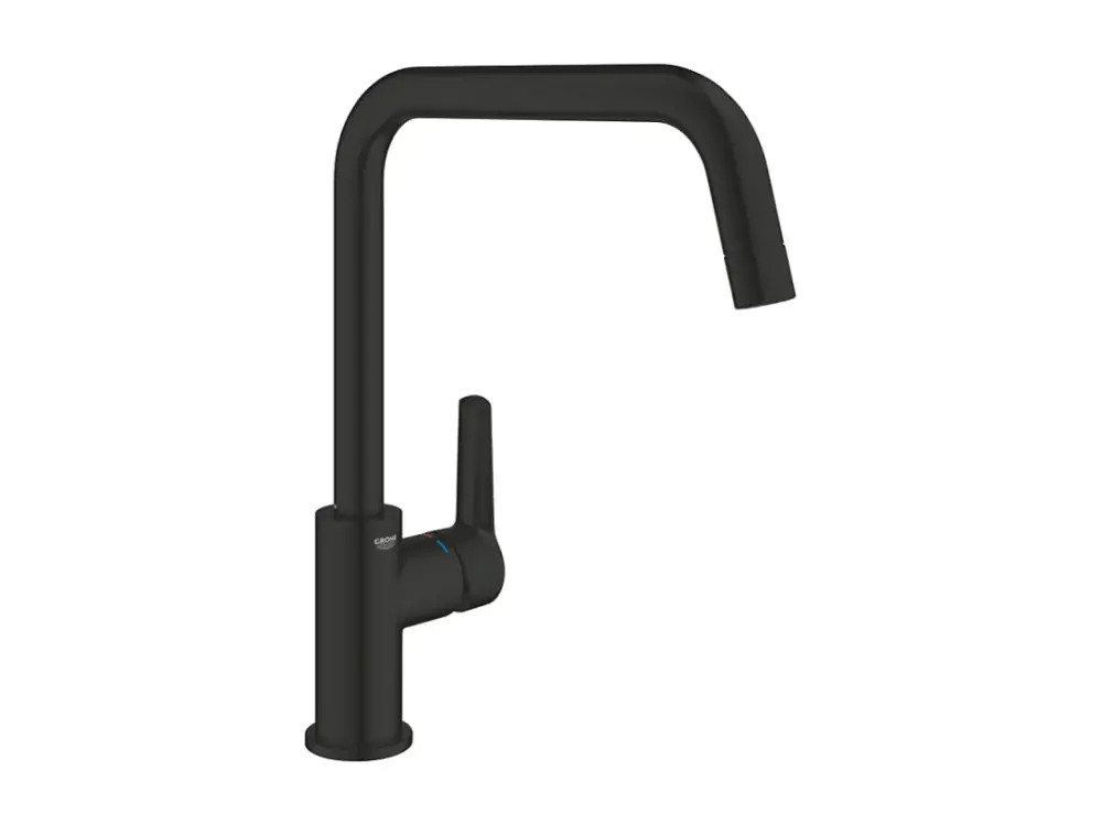 Grifo de cocina negro mate con caño alto GROHE Start