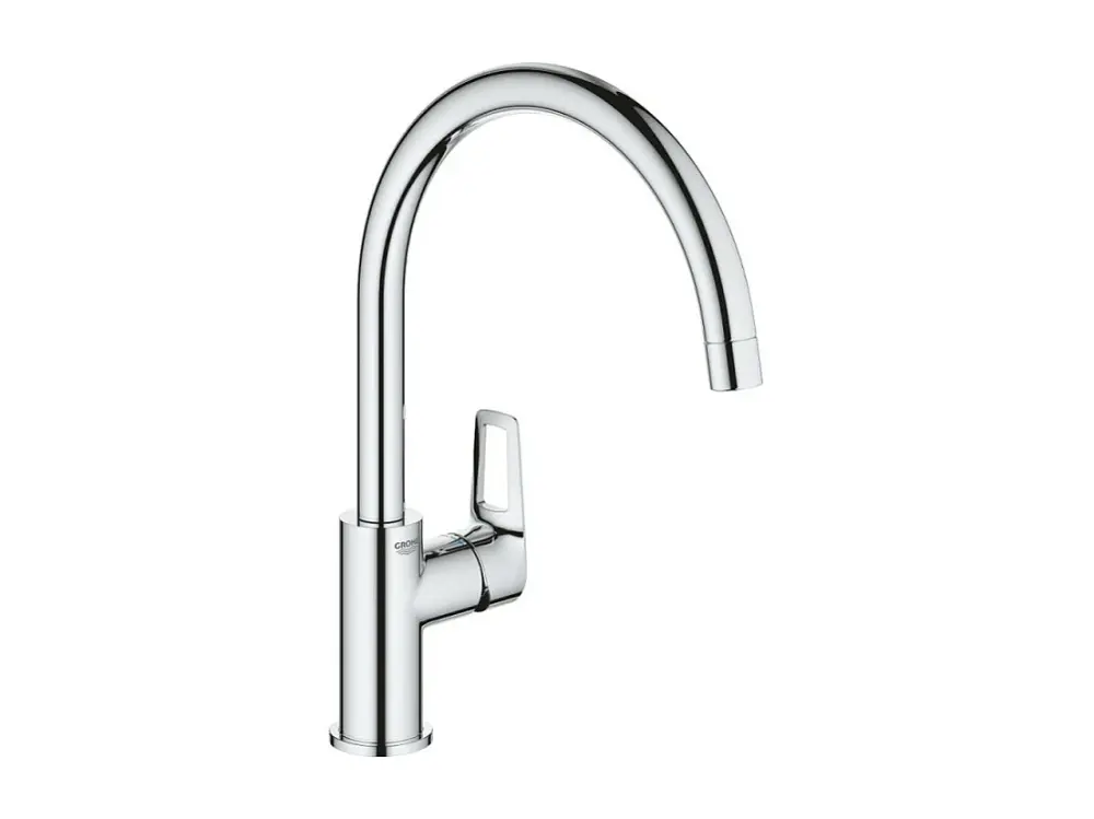 GROHE Mezclador monomando de cocina Bauloop CaÃ±o alto cromo palanca cuadrada