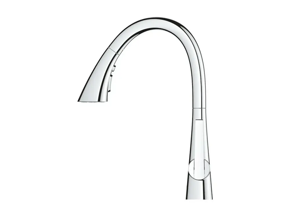 GROHE Zedra Mezclador de cocina de 3 chorros Caño alto cromado Ducha extraíble