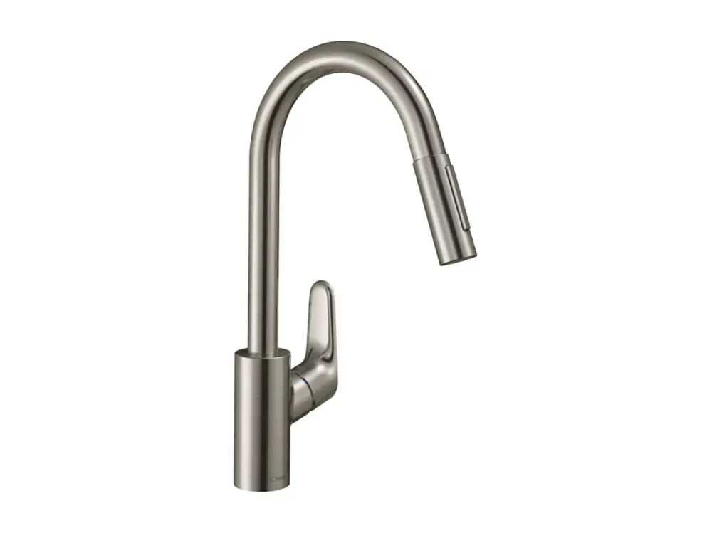 HANSGROHE Focus M41 240 grifo mezclador de cocina extraíble 2 chorros efecto acero inoxidable