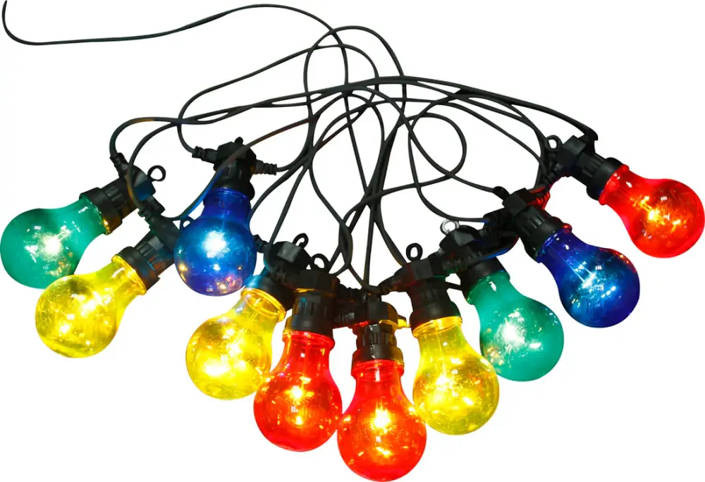 3400S GUIRNALDA LUCES DE CADENA BOMBILLA NIRVANA COLORES 7,5m IP44 | 1.8 Metros | 100 Luces