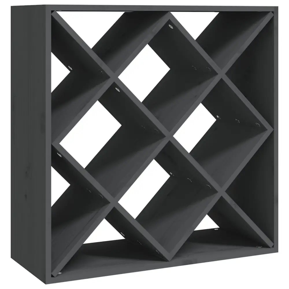 vidaXL botellero de madera maciza de pino gris 62x25x62 cm