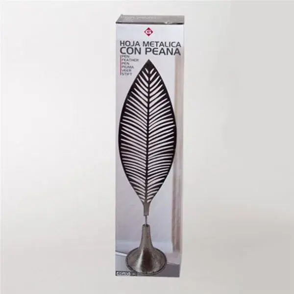 Hoja metálica con peana dorado 46 cm