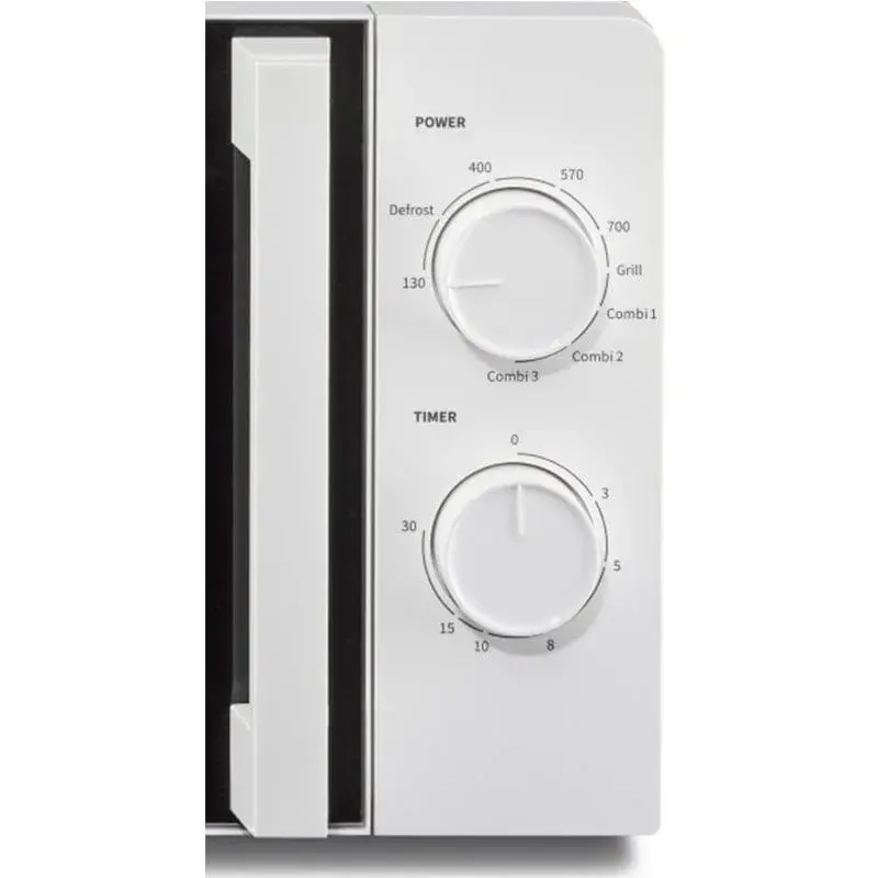 Microondas Hisense H20MOWS1HG 20L 700W con grill blanco 24,5x44,6x36 cm Potencia 800W