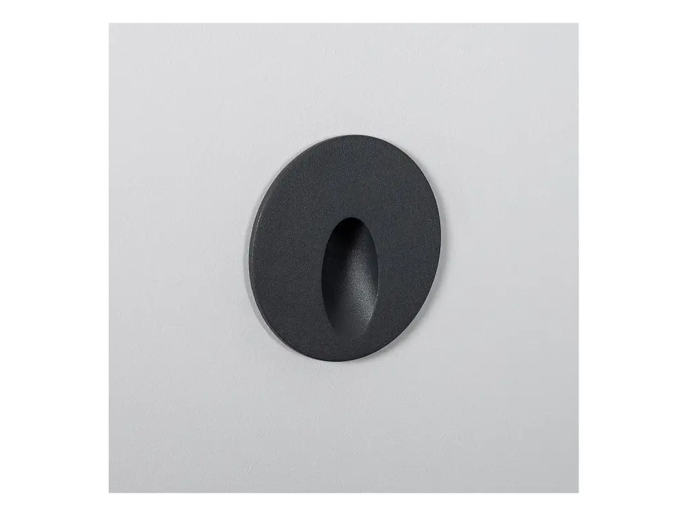Baliza Exterior LED 2W Empotrable Pared Circular Gris Boiler Blanco Cálido 2700K