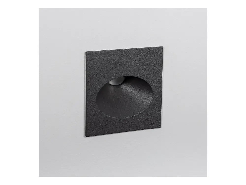 Baliza Exterior LED 2W Empotrable Pared Cuadrado Gris Coney Blanco Cálido 2700K