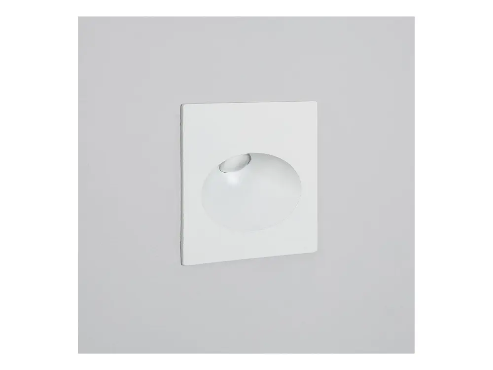 Baliza Exterior LED 2W Empotrable Pared Cuadrado Blanco Coney Blanco Cálido 2700K