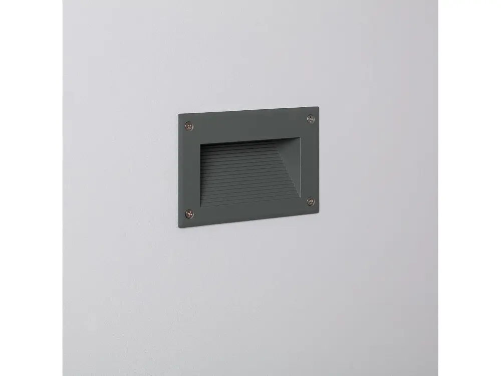 Baliza Exterior LED 3W Empotrable Pared Gris Mystic Blanco Frío 6000K