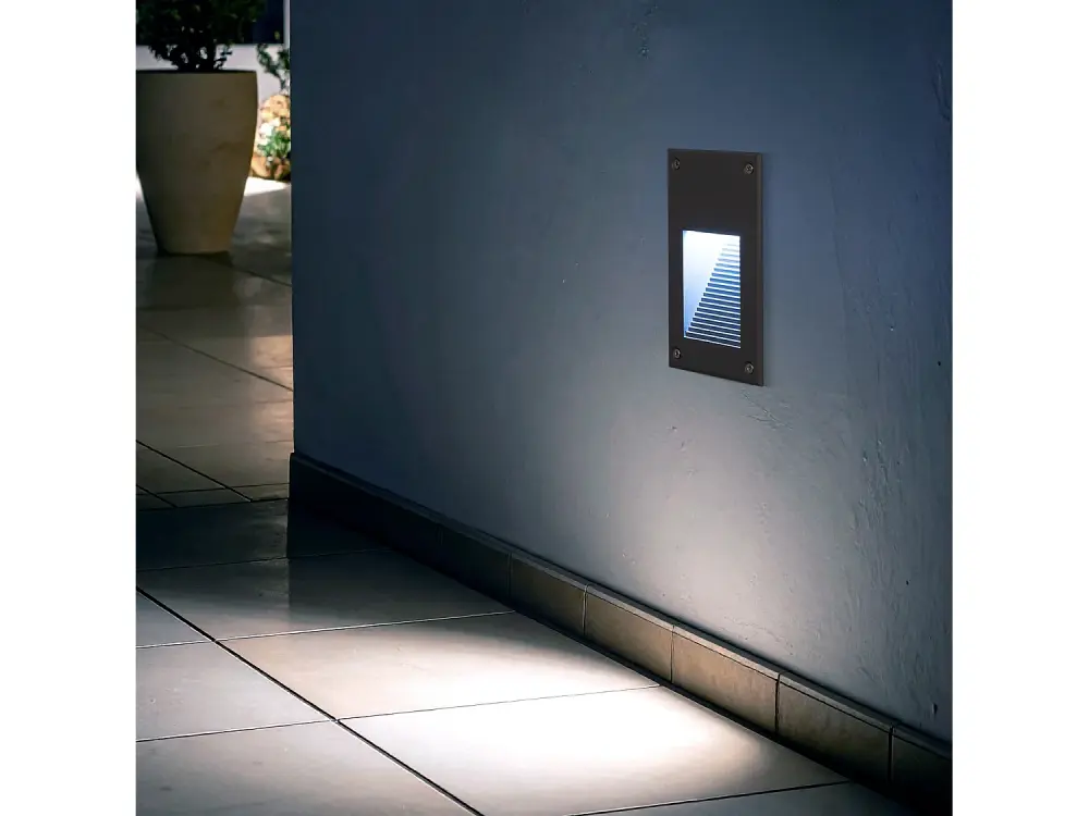 Baliza Exterior LED 3W Empotrable Pared Gris Cooper Blanco Frío 6000K