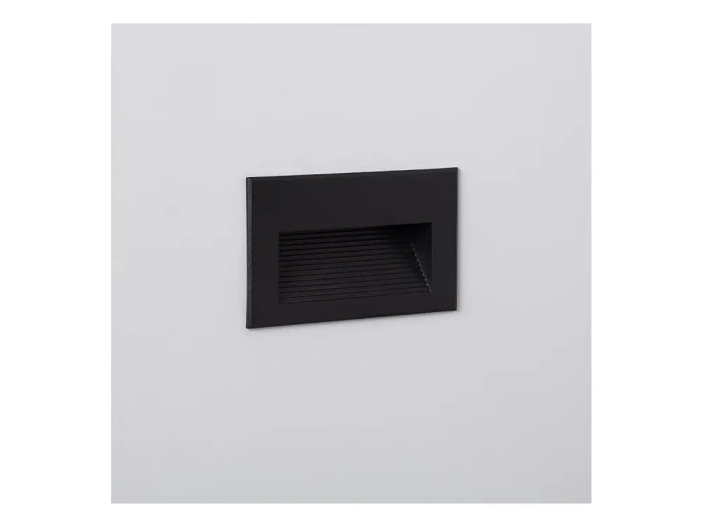 Baliza Exterior LED 5W Empotrable Pared Negro Goethe Horizon Blanco Cálido 2700K