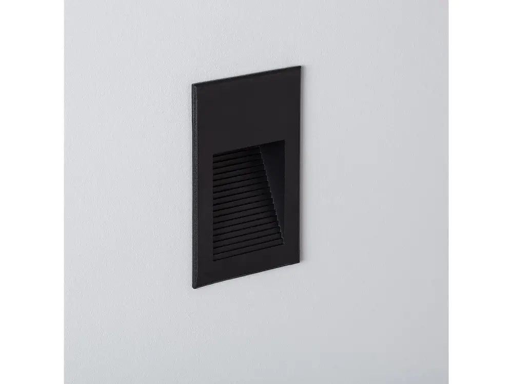 Baliza Exterior LED 5W Empotrable Pared Negro Goethe No Flicker Blanco Cálido 2700K