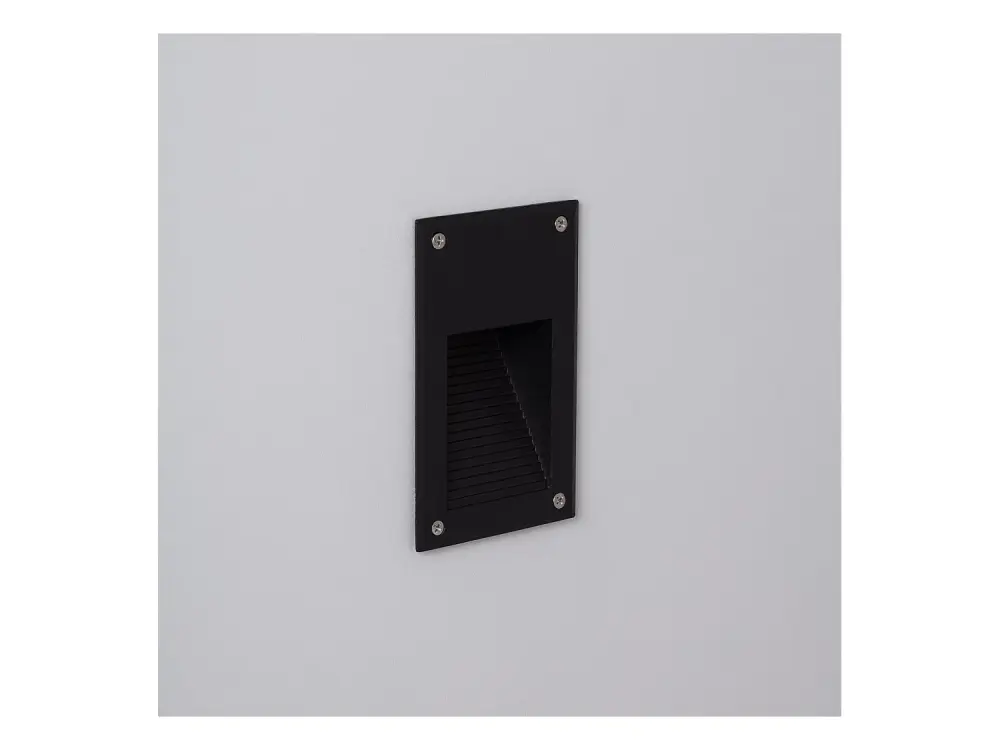 Baliza Exterior LED 3W Empotrable Pared Negro Cooper Blanco Cálido 3000K