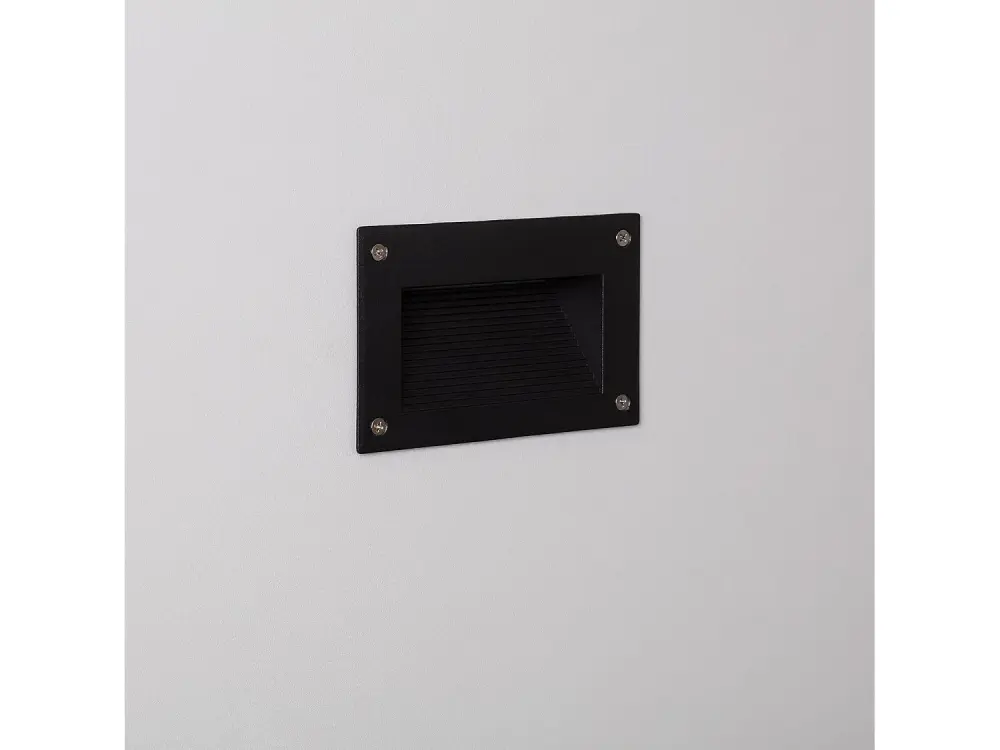 Baliza Exterior LED 3W Empotrable Pared Negro Mystic Blanco Cálido 3000K