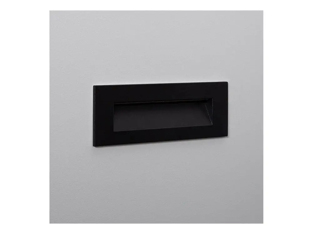 Baliza Exterior LED 6W Empotrable Pared Rectangular Negro Groult Blanco Neutro 4000K