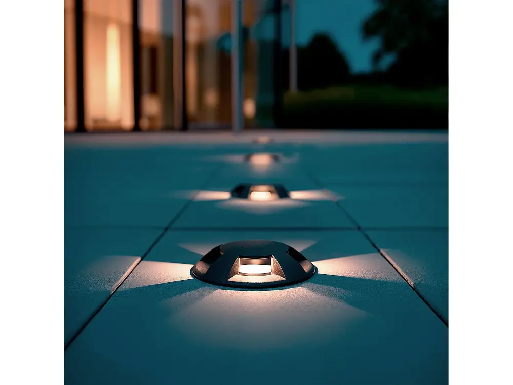 Baliza Exterior LED 1W Empotrable Suelo 4L 24V DC Loto Negro Blanco Neutro 4000K