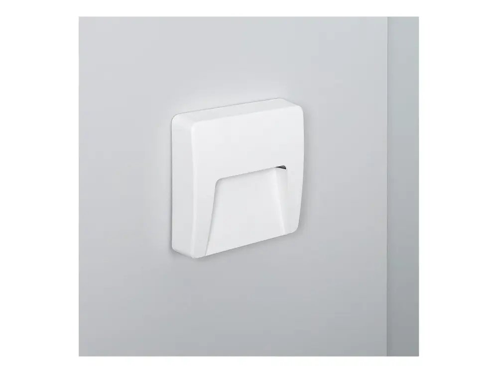 Baliza Exterior LED 3W Superficie Pared Cuadrado Blanco Dag Blanco Cálido 2700K