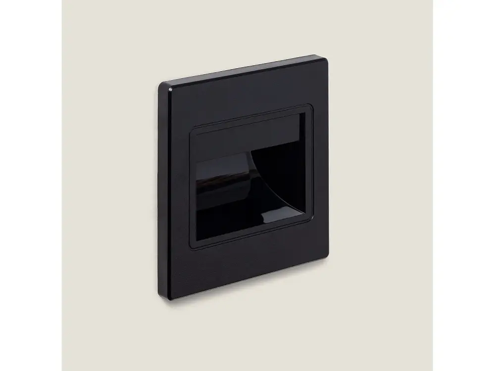 Baliza LED 1.5W Empotrable Pared Negro Randy Blanco Cálido 3000K