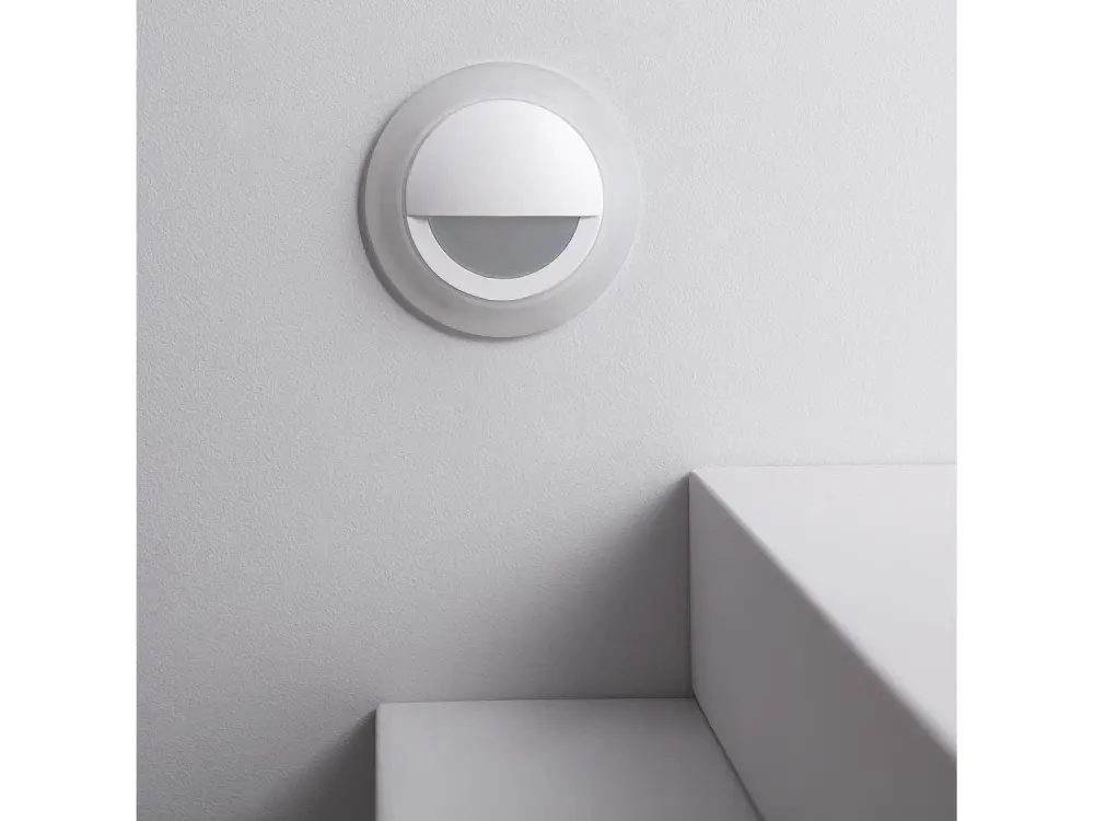 Baliza LED 3W Empotrable Pared Circular Blanco Occulare Blanco Cálido 2700K