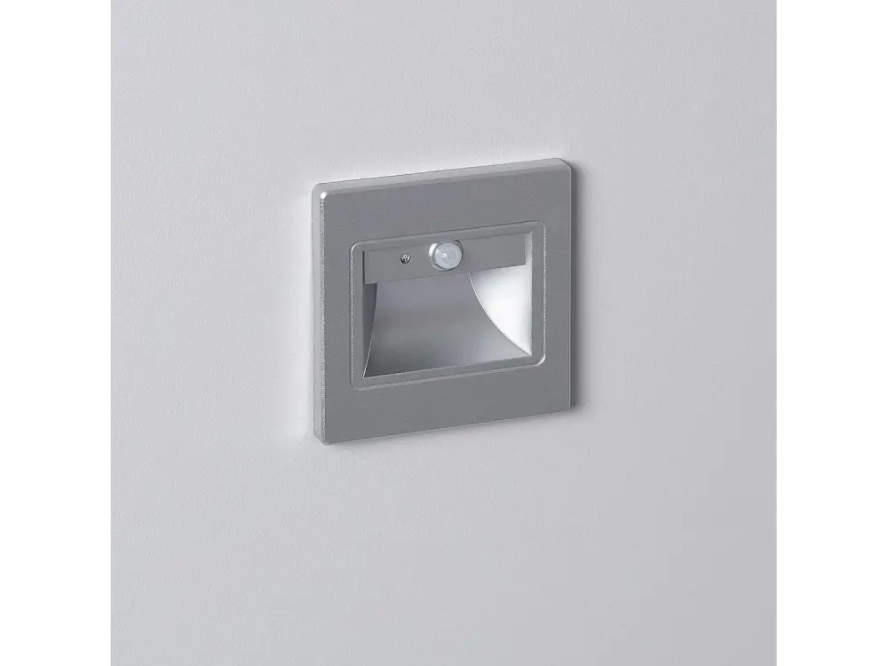 Baliza de Pared LED 1.5 W Empotrable con Sensor PIR Bark Gris Blanco Neutro 4000K
