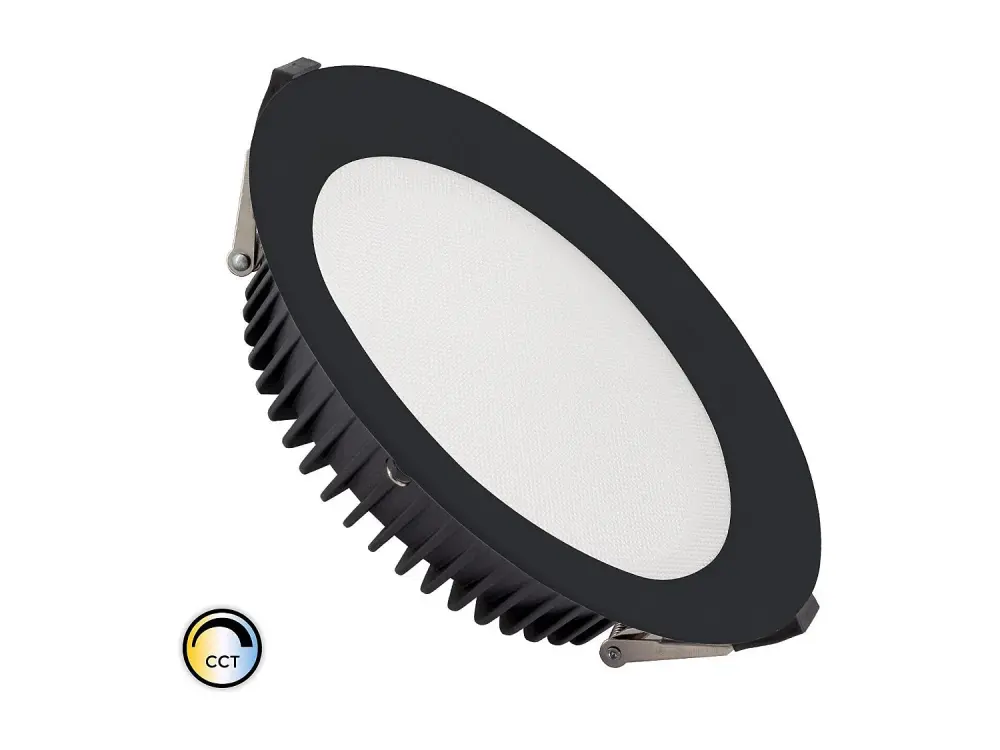 Downlight LED 20W New Aero Slim CCT Seleccionable 130 lm/W Microprismático (UGR17) LIFUD Negro Corte Ø 155 mm Selecciona...