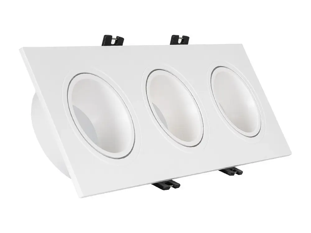 Foco Downlight Cuadrado Basculante GU10 6W Corte 75x235 mm PC No Flicker Blanco Cálido 3000K