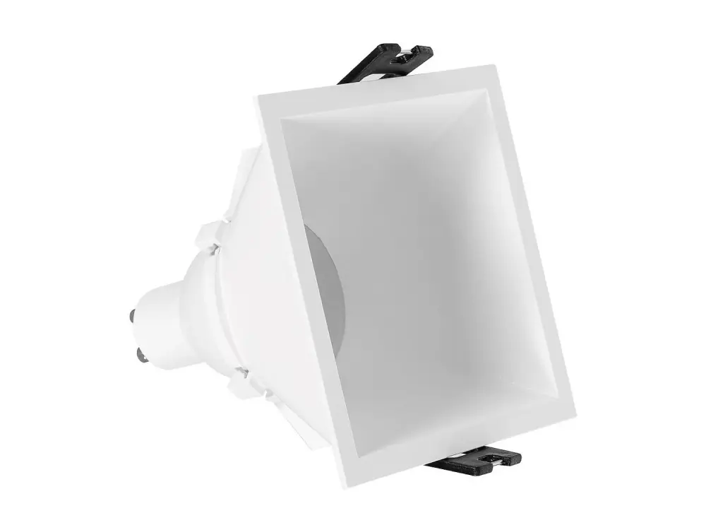 Foco Downlight Cuadrado GU10 6W Corte 85x85 mm Bajo UGR PC Blanco No Flicker Blanco Cálido 3000K