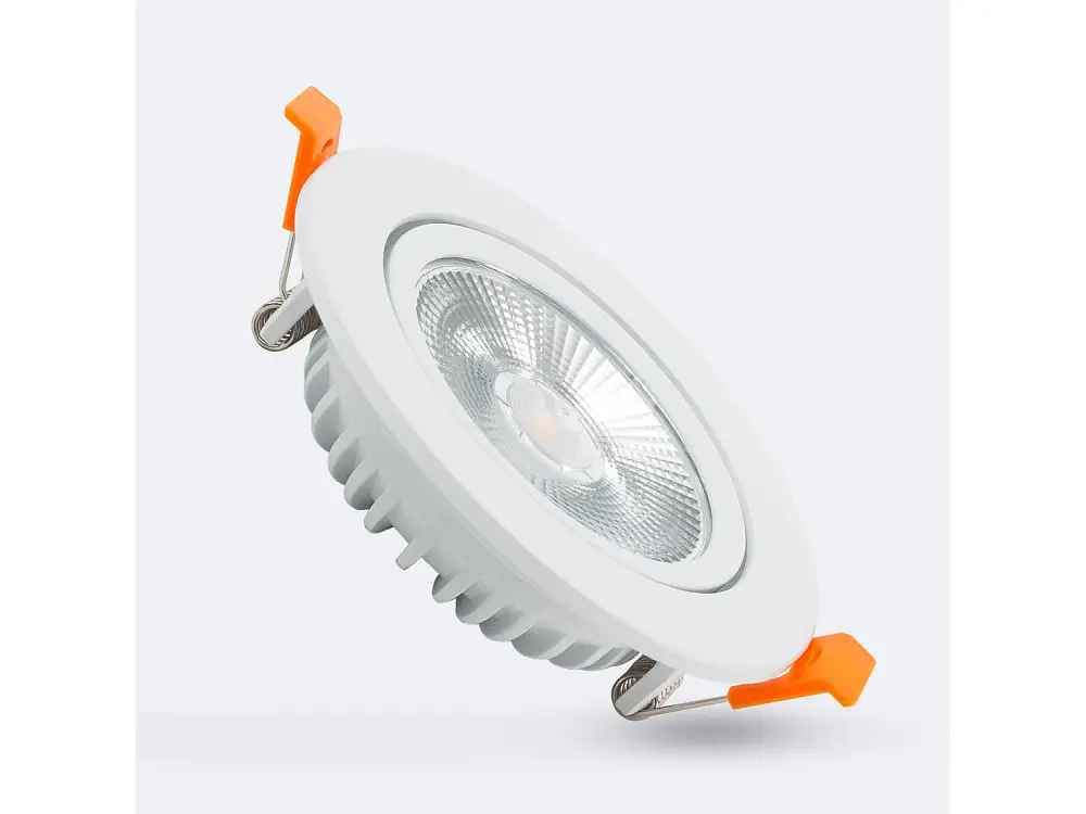 Foco Downlight LED 10W COB Superslim Direccionable Circular Blanco Corte Ø90 mm CRI90 Expert Color No Flicker Blanco 4000K