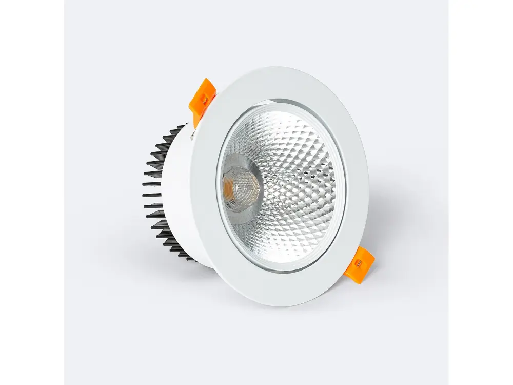 Foco Downlight LED 15W COB Direccionable Circular Blanco Corte Ø113 mm No Flicker Blanco Neutro 4000K
