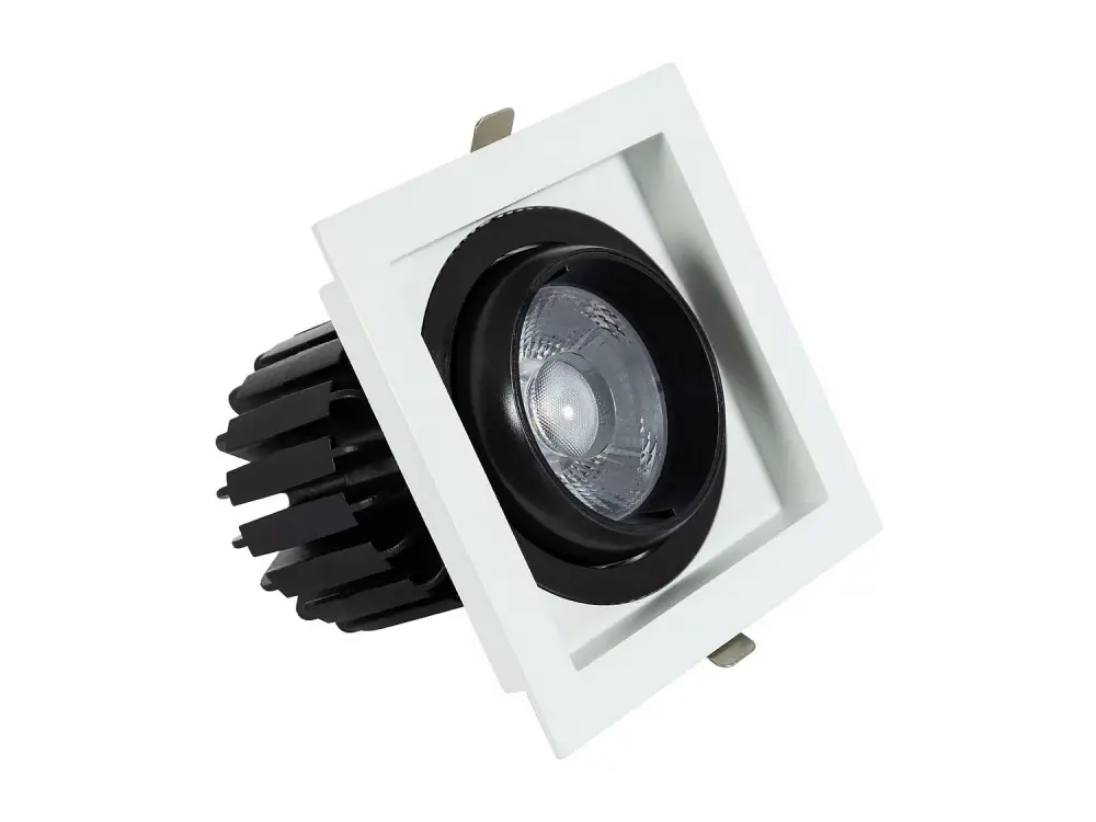 Foco Downlight LED 18W COB Direccionable 360º Cuadrado Corte 125x125 mm CRI90 Expert Color No Flicker Blanco Frío 6000K