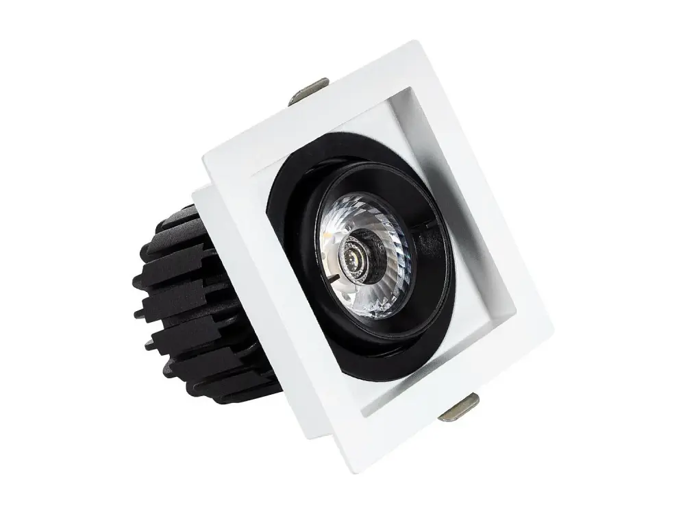 Foco Downlight LED 7W COB Direccionable 360º Cuadrado Corte 82x82 mm CRI90 Expert Color No Flicker Blanco Cálido 3000K