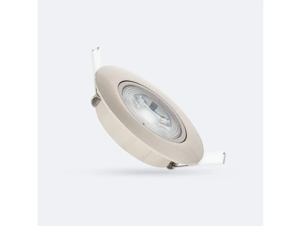 Foco Downlight LED 5W Direccionable Circular Níquel Cepillado Corte Ø68 mm Blanco Neutro 4000K