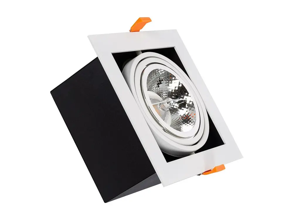 Foco Downlight LED 15 W Direccionable Kardan Cuadrado AR111 Corte 165x165 mm Blanco Neutro 4000K