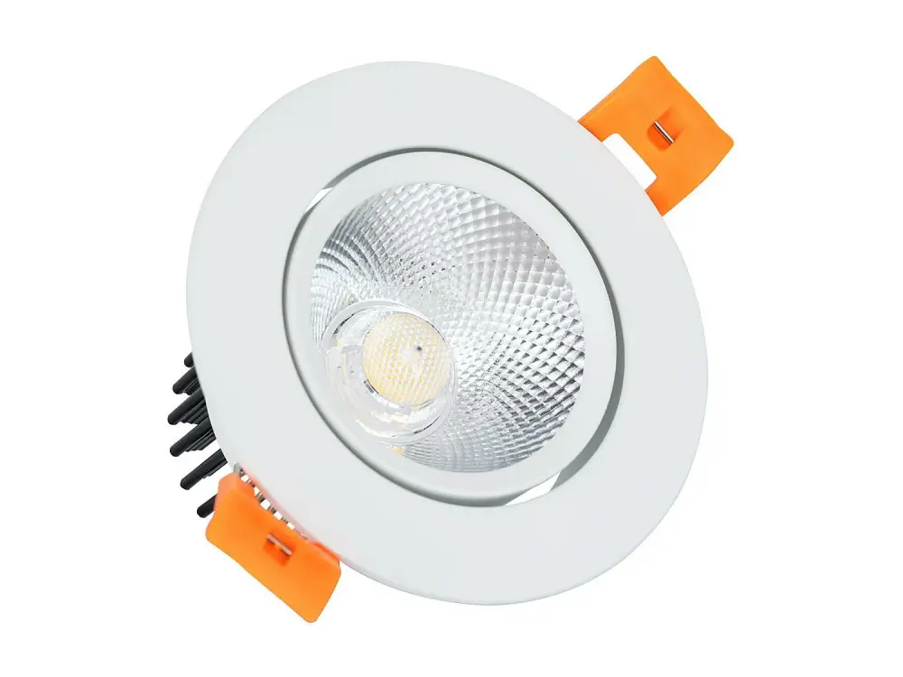Foco Downlight LED 7W Regulable COB Direccionable Circular Blanco Corte Ø 70 mm Blanco Cálido 3000K