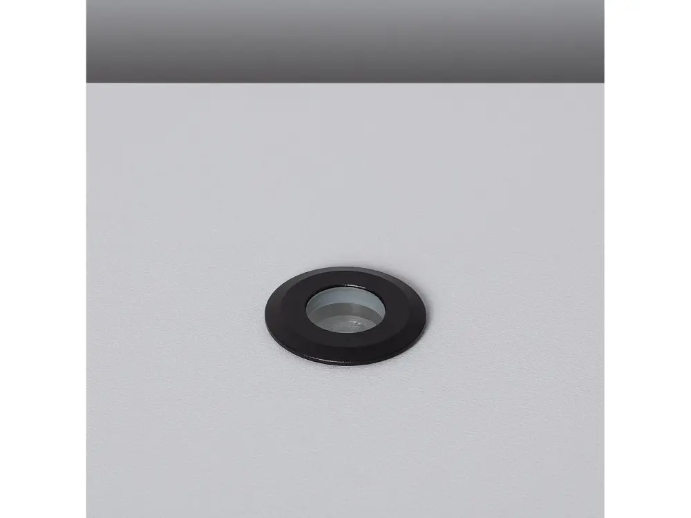 Foco Exterior LED 1W Empotrable Suelo 12V DC Negro Tiziano Blanco Cálido 2700K
