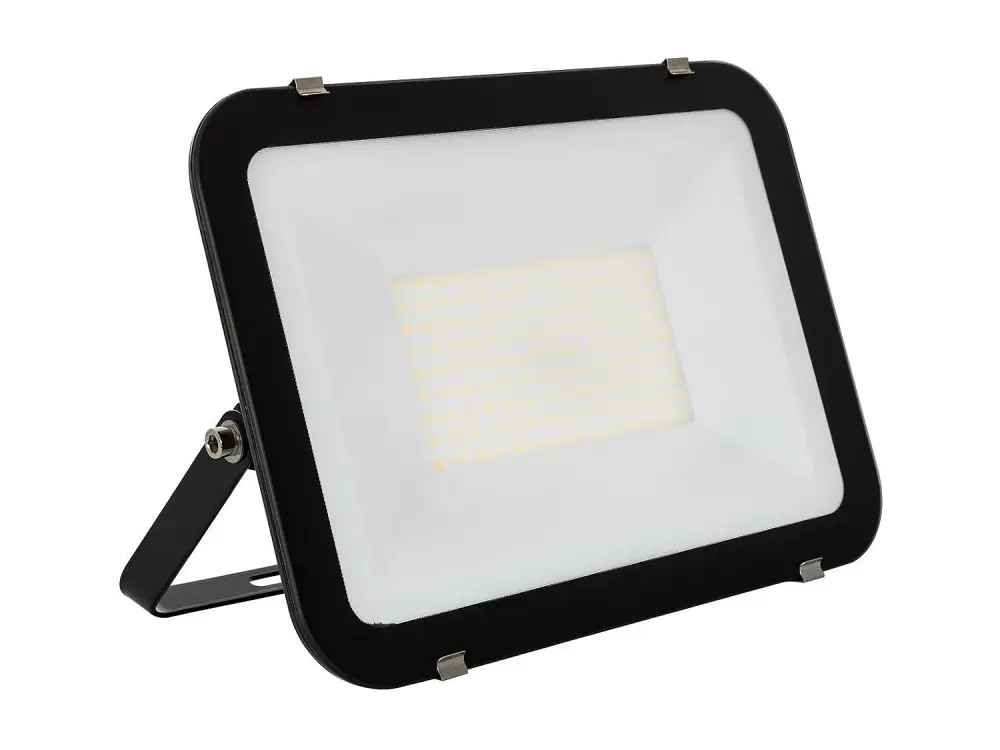 Foco Proyector LED 100W 120lm/W IP65 Slim Cristal Negro Blanco Neutro 4000K