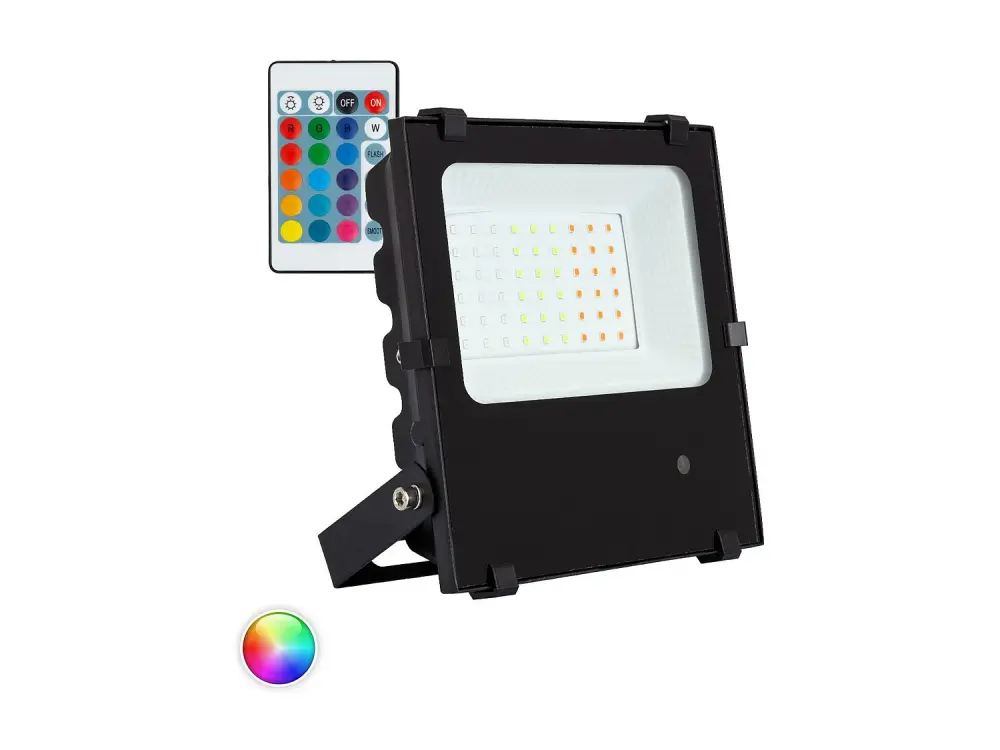 Foco Proyector LED 30W 135lm/W IP65 HE PRO RGB Regulable RGB