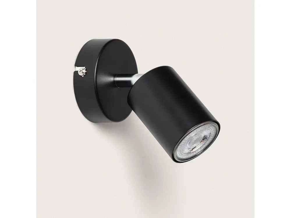 Lámpara de Techo Orientable Metal 1 Foco Albus Black Negro