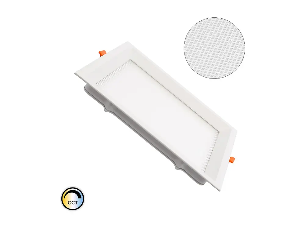 Placa LED 16W CCT Seleccionable Cuadrado Slim Microprismático (UGR17) LIFUD Corte 150x150 mm No Flicker CCT