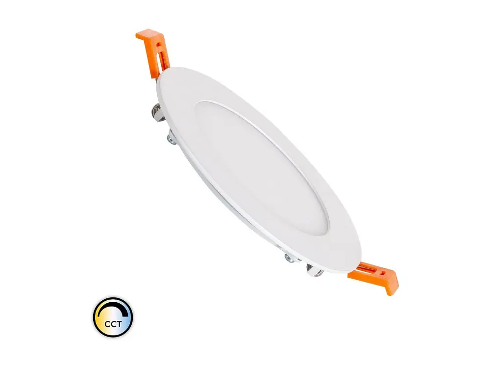 Placa LED 6W Circular SwitchCCT Seleccionable Corte Ø 110 mm Regulación Compatible con Mando RF V2 Seleccionable (Cálid...